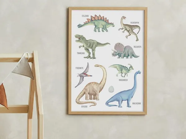 Plagát do detskej izby DINOSAURY Zvoľte rozmer: 20 x 30 cm