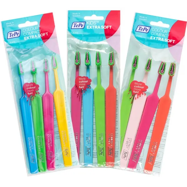 TePe Colour Compact zubné kefky extra soft 4 ks