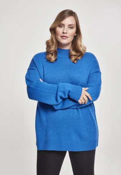 Women's oversize turtleneck bright blue