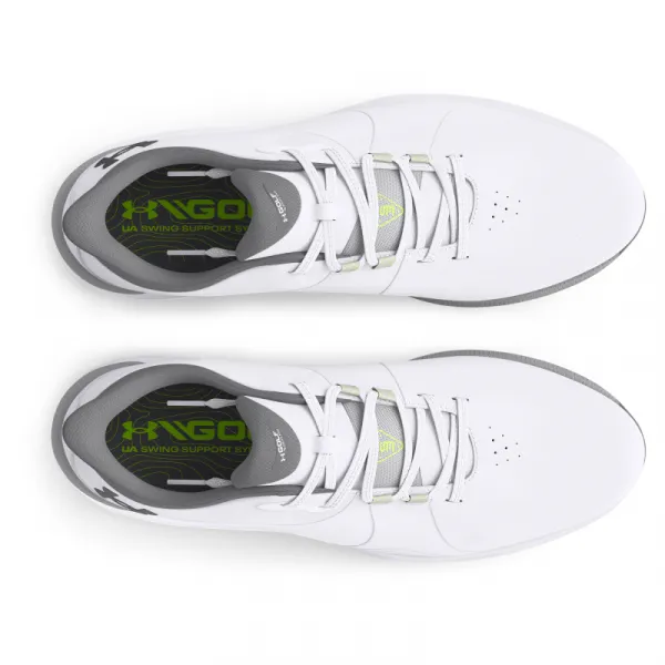 Pánske golfové topánky s&nbsp;hrotmi UNDER ARMOUR UA Drive Pro SL Wide white white metallic gun metal