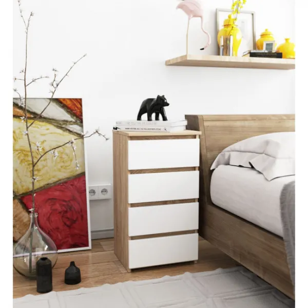 Ak furniture Komoda CL4 40 cm dub sonoma/bílá