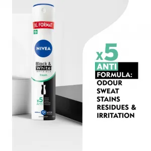 NIVEA Black & White Invisible Fresh + Antibacterial antiperspirant v spreji pre ženy 200 ml