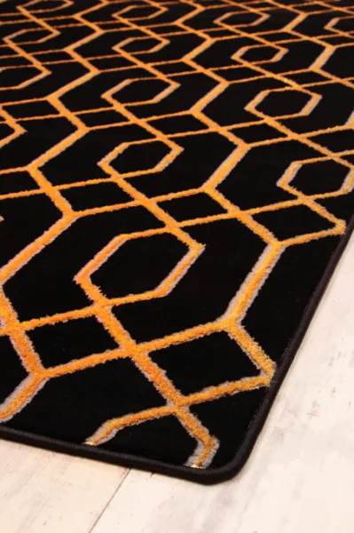 Koberec Diamond  K4427G BLACK / GOLD Tyro