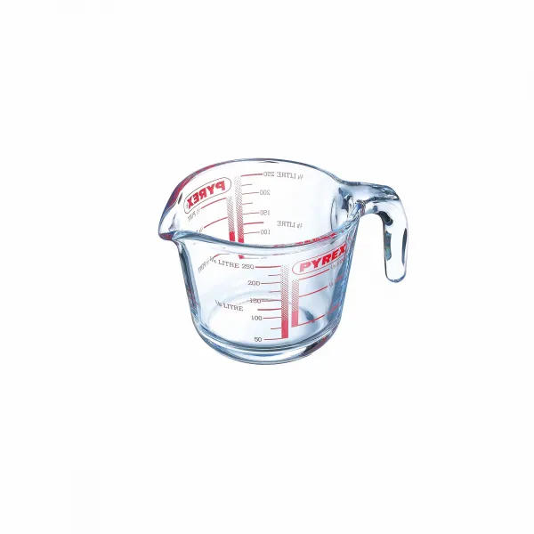 Sklenená odmerka s lievikom PYREX 250ml