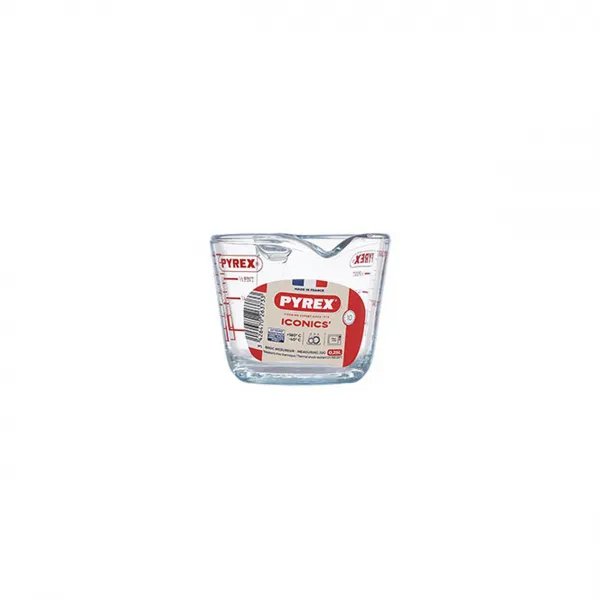 Sklenená odmerka s lievikom PYREX 250ml