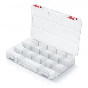 Prosperplast Organizér RQS BOX 27,5x18,6x4,1 cm transparentný/červený