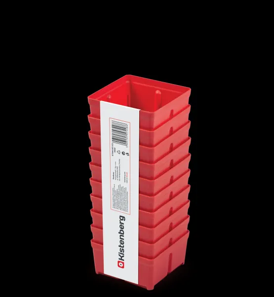 Prosperplast Súprava 10 plastových boxov na náradie TIGER BOX 10,5x10,5x5 cm červená