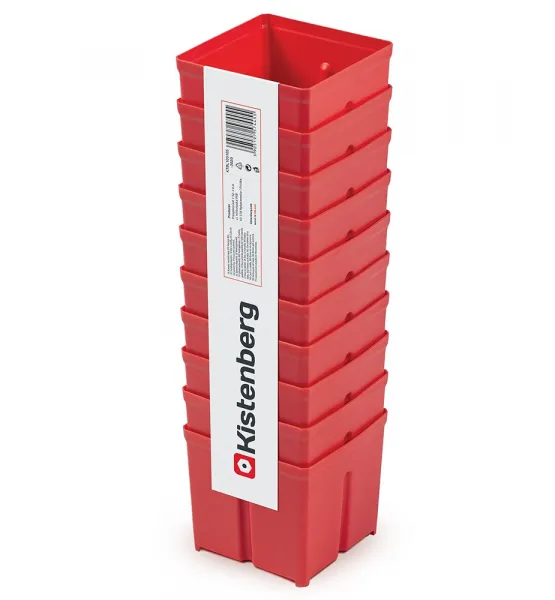 Prosperplast Súprava 10 plastových boxov na náradie TIGER BOX 10,5x10,5x9,7 cm červená