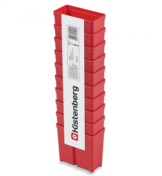 Prosperplast Súprava 10 plastových boxov na náradie TIGER BOX 10,5x5x9,7 cm červená