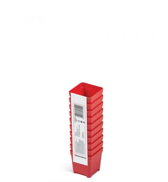 Prosperplast Súprava 10 plastových boxov na náradie TIGER BOX 5x5x5 cm červená