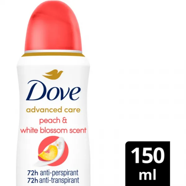 Dove Advanced Care Peach & White Blossom Scent antiperspirant sprej 150 ml 1ks