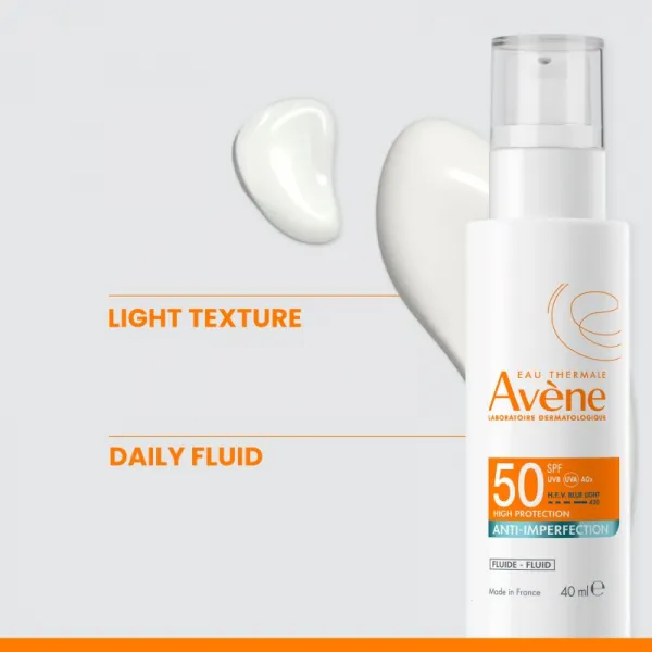 Avène Sun Anti-Imperfection ochranný fluid pre mastnú a zmiešanú pleť SPF 50 40 ml
