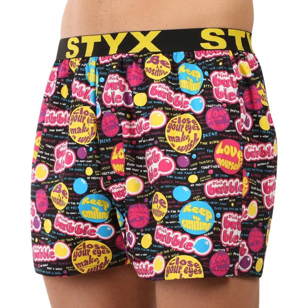 Pánske trenky Styx art športová guma Pink Bubble (B1857) M, trenírky