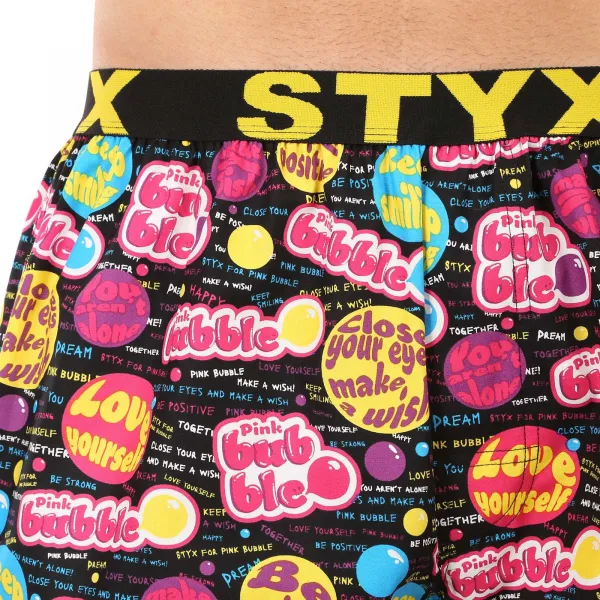 Pánske trenky Styx art športová guma Pink Bubble (B1857) M, trenírky