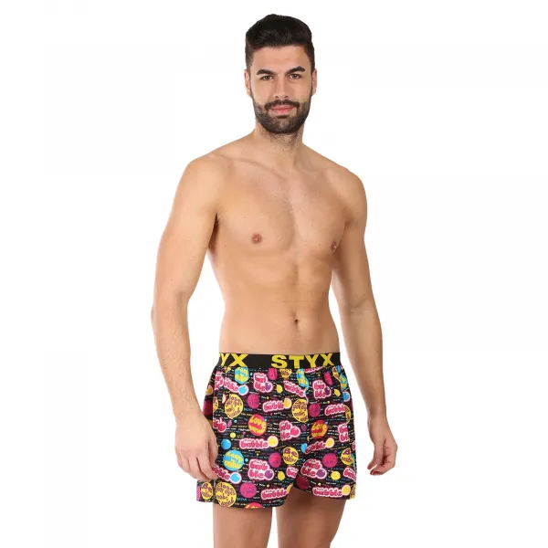 Pánske trenky Styx art športová guma Pink Bubble (B1857) M, trenírky