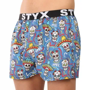 Pánske trenírky Styx art športová guma lebky (B1856) S
