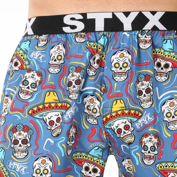 Pánske trenírky Styx art športová guma lebky (B1856) S