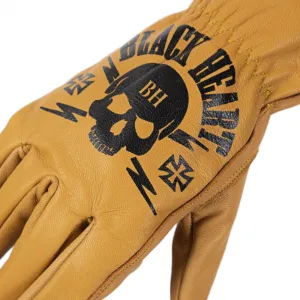 W-TEC Black Heart Skull Gloves camel - S