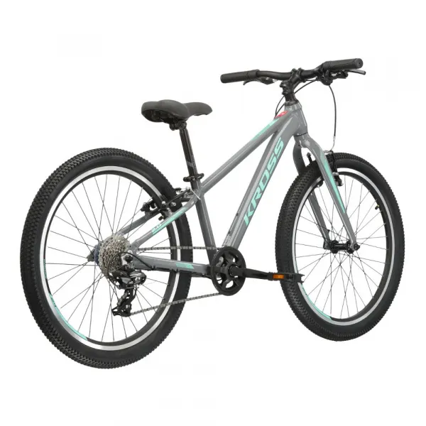 Kross LEA JR 2.0 24" - model 2022 šedá/tyrkysová - 12" (125-145 cm)