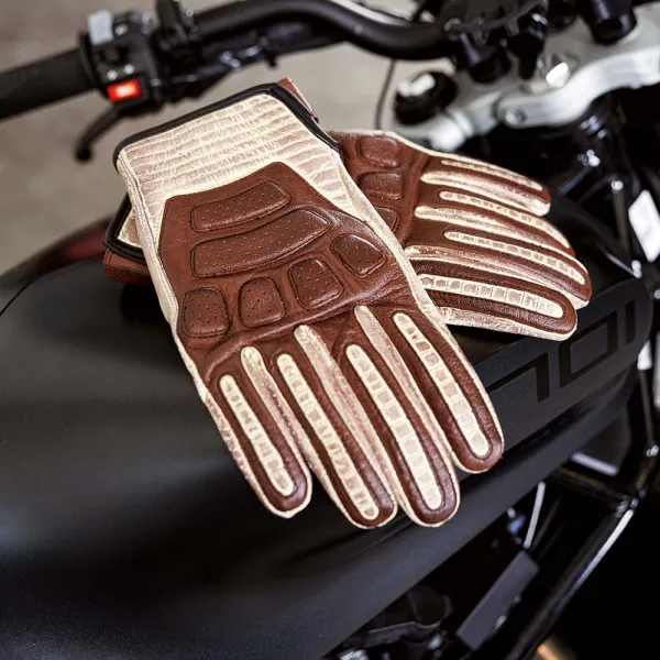 W-TEC Retro Gloves hnedo-béžová - M