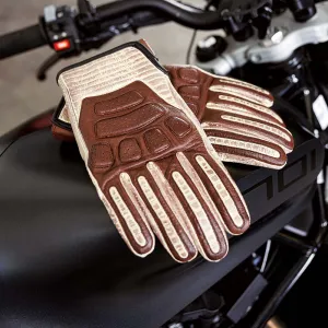 W-TEC Retro Gloves hnedo-béžová - M