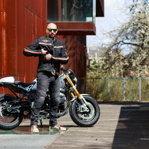 W-TEC 2Stripe čierno-béžovo-oranžová - S
