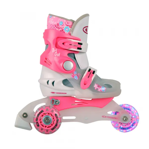 WORKER TriGo Skate LED - se sv. kolečky modrá - XS (26-29)