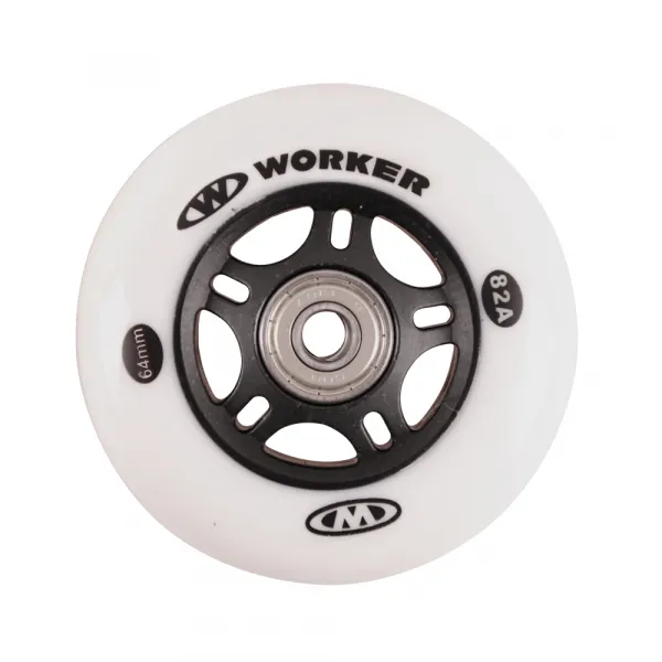 WORKER In-line 64mm a ložiska ABEC-5 chromeSet 4 ks