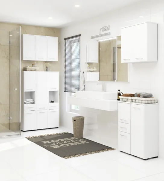 Ak furniture Kúpeľňová skrinka Fin biela