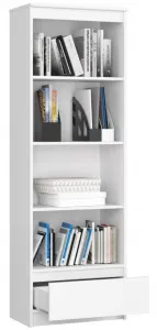 Ak furniture Kancelársky regál Rexa 60 cm 1 zásuvka a 4 police biely