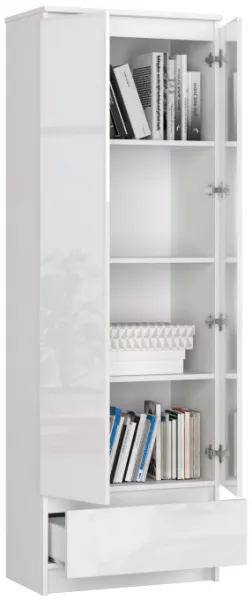 Ak furniture Skriňa Rexa 60 cm biela lesk