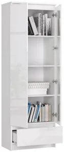 Ak furniture Skriňa Rexa 60 cm biela lesk