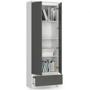 Ak furniture Knižnica R 60 cm CLP biela/grafit