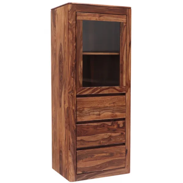 indickynabytok.sk - Vitrína Tina 60x150x45 indický masív palisander