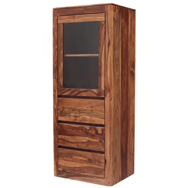 indickynabytok.sk - Vitrína Tina 60x150x45 indický masív palisander