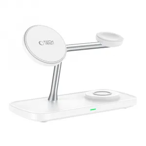 Tech-Protect A45 MagSafe bezdrôtová nabíjačka na mobil / Apple Watch / AirPods 15W, biela