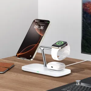 Tech-Protect A45 MagSafe bezdrôtová nabíjačka na mobil / Apple Watch / AirPods 15W, biela