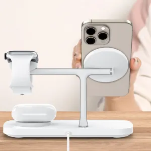 Tech-Protect A45 MagSafe bezdrôtová nabíjačka na mobil / Apple Watch / AirPods 15W, biela