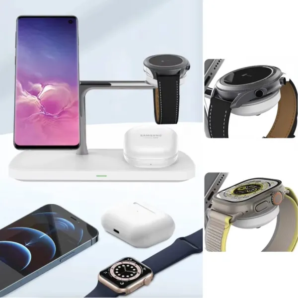 Tech-Protect A45 MagSafe bezdrôtová nabíjačka na mobil / Apple Watch / AirPods 15W, biela
