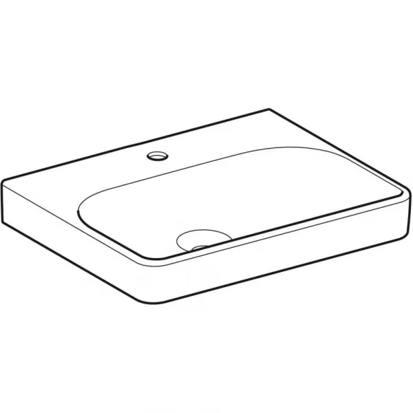 GEBERIT - Smyle Square Umývadlo, 60x48 cm, bez prepadu, otvor na batériu, biela 501.732.00.1