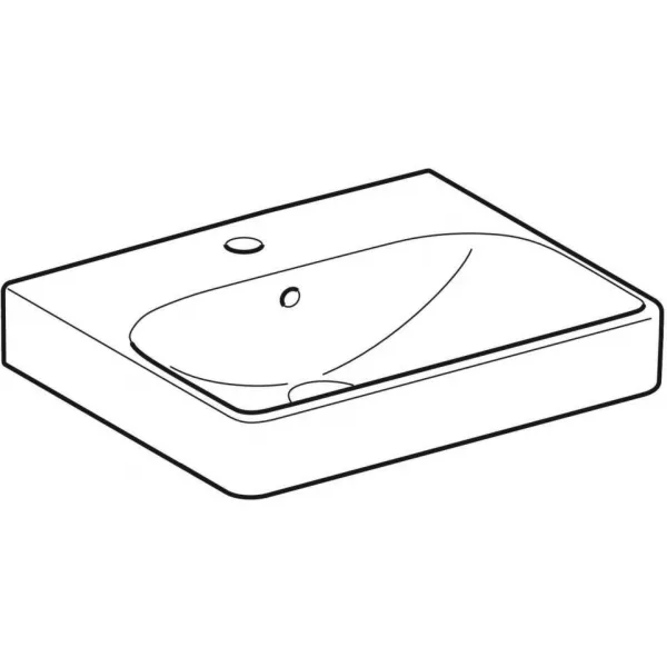 GEBERIT - Smyle Square Umývadlo, 50x41 cm, s prepadom, otvor na batériu, biela 500.256.01.1