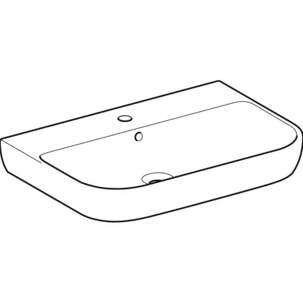 GEB Umývadlo Geberit Smyle: 70x48cm, Otvor pre batériu=V strede, Prepad=Viditeľné, Biela 500.248.01.1