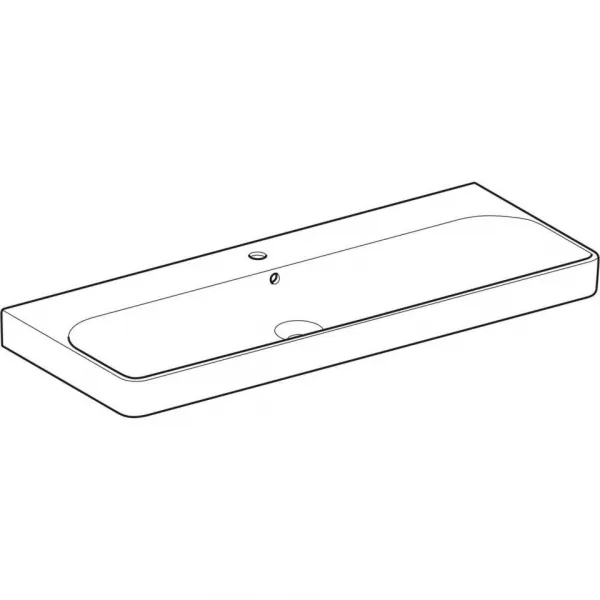 GEBERIT - Smyle Square Umývadlo 120x48 cm, s prepadom, otvoru na batériu, biela 500.226.01.1