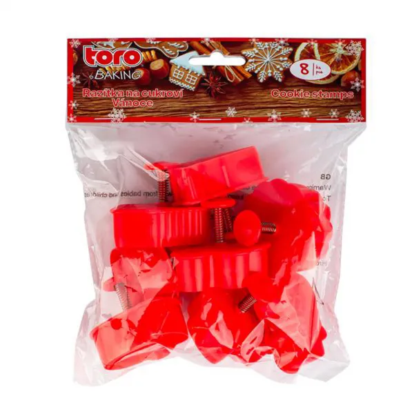 Plastové vykrajovače s razítkom TORO 8ks vianočné