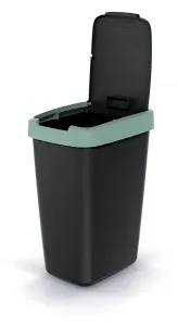 Prosperplast Odpadkový kôš COMPACTO FLAS s vekom čierny/svetlozelený, variant 25 l
