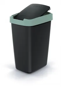 Prosperplast Odpadkový kôš COMPACTO FLAS s vekom čierny/svetlozelený, variant 25 l