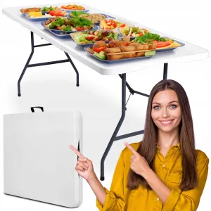 Rozkladací set FETA biely 180 cm + 6 stoličiek BASICO
