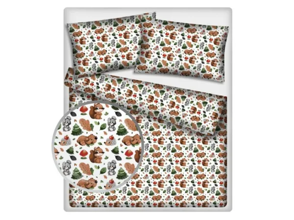 Bavlnené obliečky VEVERIČKY do detskej izby Zvoľte rozmer: 90x130 / 40x60