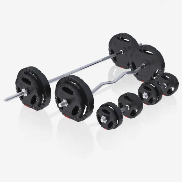 Gorilla Sports Sada tréningovej lavice + závažia, 75 kg