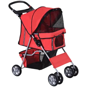 PawHut Kočárek pro psy do 10 kg a 35 cm, červený